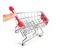 Toy Parakeet Budgie Cockatiel Herramienta de Crecimiento de Inteligencia Tienda de Supermercados Red Cart Red Pet Pet Toy Bird Supermarket Cart Toy Toy de Crecimiento de Pájaros con Cuatro Ruedas