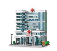 TOY PLAYER 1350 piezas City Hospital de juguete con iluminación LED compatible con Lego Modular de 3 pisos para adultos, idea de regalo para niños mayores de 10 años