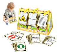 Toy Road Signs Flash Cards Set, 72 Interactive Road Signs for Preschool Education, Learning Traffic Toy for Kids Aged 3+, Boys & Girls, Traffic Safety, Fun Educational Game