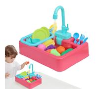 Toy Sink, Pretend Play Basin, Working Water Table, Interactive Educational Design, 13.78x11.02x9.84 Inches, Role Play Activity for Indoor Outdoor Preschool Kindergarten Boys Girls