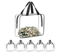 Toy Storage Bags - Waterproof Organizer Bags For Toys | Waterproof PVC Toy Organizer Bag Set Of 6 For Board Games, Building Blocks, Puzzles, Large Storage Bag Waterproof Toy Storage Bags - Set Of 6 PV