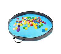Toy Storage Mat, Organizer Play Mat, Round Large Bag with Handle, Quick Clean Up Solution, Portable Floor Basket for Playroom, Bedroom, Classroom, Living Room, Daycare, Homeschool Spaces