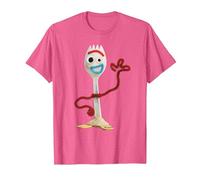 Toy Story 4 Forky Camiseta, Hombre, Rosa jaspeado, M