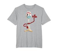 Toy Story 4 Forky Camiseta, Hombre tallas grandes, Gris Jaspeado, 3X Alto