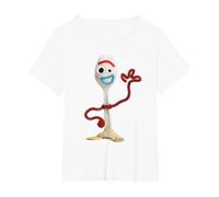 Toy Story 4 Forky Camiseta, Mujer tallas grandes, Blanco, 5XL Grande