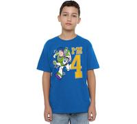 Toy Story Birthday Buzz I'm 4 Unisex Kids T Shirt Camiseta, Azul Cobalto, 3-4 años para Niños