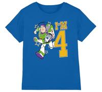 Toy Story Birthday Buzz I'm 4 Unisex Kids T Shirt Camiseta, Azul Cobalto, 7-8 años para Niños