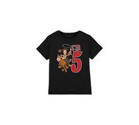 Toy Story Birthday Woody I'm 5 Unisex Kids T Shirt Camiseta, Negro, 7-8 años para Niños