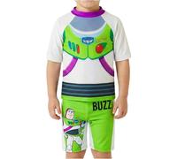 Toy Story Buzz Lightyear Bañador Niño 3-7 Años, Conjunto 2 Piezas Bañador Boxer y Camiseta Rashguard, Traje de Baño Niño Piscina Vacaciones (3-4 Años, Blanco/Verde Buzz)