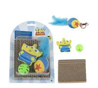 Toy Story - Juego de Juguetes para Gatos - Juguetes de Hierba gatera, rascador de cartón y Bola de Cascabel - Juego de Juguetes interactivos para Gatos - Disney Toy Story Kitten & Cat Play Bundle