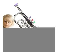 Toy Trumpet For Kids 12x9x34cm, ABS Simulated Musical Instrument With 3 Notes, Portable Educational Brass Toy For Boys And Girls Pretend Play Music Equipment, Realistic Mini Trumpet Fùor Early Learnin