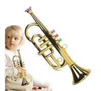 Toy Trumpet For Kids 12x9x34cm, ABS Simulated Musical Instrument With 3 Notes, Portable Educational Brass Toy For Boys And Girls Pretend Play Music Equipment, Realistic Mini Trumpet Fùor Early Learnin