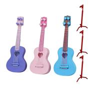 Toy Ukulele Guitarra - Figura coleccionable de música, juego de 3 piezas | Juguete impreso en 3D Guitarra - Para niños, principiantes, jóvenes, amantes de la música, escritorio, mesita de noche