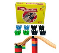 TOY2 Basic Kit de construcción | 8 Conectores de Carril de Tren Juguetes compatibles con Brio & Lego Duplo | Kit con Conectores de riel | Conjunto de Conectores de riel de Madera sostenible