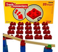 TOY2 Slope | Bloque de construcción con ángulo de 9 grados para la construcción de vías de tren de madera empinadas | Compatible con DUPLO®, BioBUDDi, Hubelino y rieles de madera de BRIO, Lillabo,