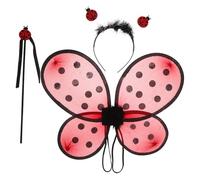 TOYANDONA 1 Conjunto de Disfraz de Mariquita: Accesorios para Disfraz de Mariquita - Diadema con Antenas, Alas de y Varita Mágica - Accesorio para de Princesa Hada