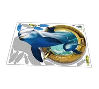 TOYANDONA 1 Hoja Vinilo decorativo delfines calcomanías de pared de delfines oceano pegatinas decoración Calcomanía de pared de delfín 3d delfín del océano pegatinas de pared mini apliques