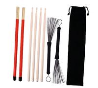 TOYANDONA 1 Juego Accesorios Para Instrumentos De Percusión Baquetas De Musica Tambor De Jazz Palillo De Madera Baquetas De Jazz Trajes De Niños Caucho Cepillo De Alambre Importante