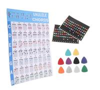 TOYANDONA 1 Juego Calcomanías para Ukelele con Púas Kit para Principiantes y Jugadores Intermedios Incluye Notas Musicales para Teoría Musical