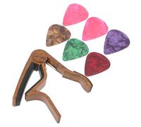 TOYANDONA 1 Juego Cejilla De Ukelele Púas De Banjo Cejilla De Mandolina Púas De Mandolina Teclas Negras Púa De Ukelele Capo Envoltura De Traste Metal Instrumento Musical Guitarra