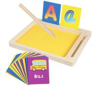 TOYANDONA 1 Juego De Bandeja De Arena para Escribir: Bandeja De Arena Montessori De Madera para Que Los Niños Escriban: Tracen Letras Números Y Dibujen: Artículos Imprescindibles para El