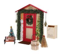 TOYANDONA 1 Juego Decoración Conjuntos De Pueblo Modelo De Puerta De Hadas Elfo Navideño Puertas De Hadas Encantadas Puerta De Niña Hada Juguetes Miniatura Casa Pequeña Niño De Madera