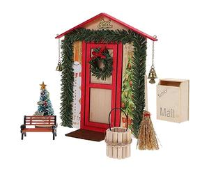 TOYANDONA 1 Juego Decoración Conjuntos De Pueblo Modelo De Puerta De Hadas Elfo Navideño Puertas De Hadas Encantadas Puerta De Niña Hada Juguetes Miniatura Casa Pequeña Niño De Madera