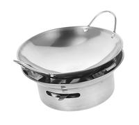 TOYANDONA 1 Juego Juego de Rejilla de Caldera Caliente Acero Estufa de Alcohol Olla Caliente Quemador rallar Estufa de Alcohol con Olla Caliente Olla de Alcohol casera Plata