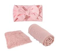 TOYANDONA 1 Juego Kit De Fotografía De Bebé Manta De Recién Nacido Envoltura De Recién Nacido Diadema De Turbante Infantil Diadema De Lazo De Bebé Venda Corbata De Moño Poliéster
