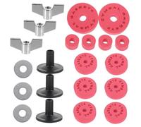 TOYANDONA 1 Juego pads de batería accesorios de embrague de tambor soportes metálicos almohadillas de algodón almohadillas antideslizantes para tambores junta de embrague rodillo tuerca rojo