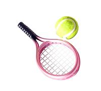 TOYANDONA 1 Juego Raquetas de Tenis Miniatura con Pelota Accesorios de Decoración para Mini y Juguetes para Color Aleatorio Color Aleatorio