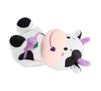 TOYANDONA 1 Pieza Peluche Año del Buey Muñeco De Vaca De Peluche Mascota del Año del Buey Muñeca Vaca De Peluche De Juguete Adorno del Hogar Muñeco De Peluche Jacquard Satinado Púrpura