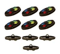 TOYANDONA 10 Botones de Metal Vintage para Costura Diseño Incrustaciones Color Bronce Antiguo para Cárdigan y Abrigo Accesorios DIY para Ropa y Manualidades