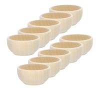 TOYANDONA 10 Cuencos de Madera para Manualidades, Miniatura sin Pintar, Finamente Lijados y Compactos, Ideales para Decoración y Fiestas, Material Sintético Natural