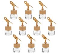 TOYANDONA 10 Frascos Colgantes de Perfume para Coche 8 Ml Transparentes Tapa Cuadrada Set Vacío para Aceites Esenciales Difusores de Fragancia Prácticos y Decorativos