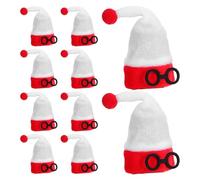 TOYANDONA 10 Gorros Navideños Mini de Pelusa Suave para Botellas de Vino Fundas Decorativas Rojas y Adornos para Fiestas y Manualidades Accesorios para Vajilla y Muñecas