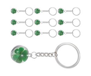 TOYANDONA 10 Llaveros de Trébol de Cuatro Hojas Resistentes al Desgaste, Portátiles Estilo Irlandés para Uso Diario y Regalos en Fiestas de San Patricio