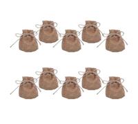 TOYANDONA 10 Piezas Bolsa para Cultivo con Base Redonda de Lino Marrón con Textura Rústica de Yute Que Mejora la Aireación y Adhesión del Suelo para Cultivos como Jitomate y Papa en Granjas