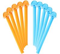 TOYANDONA 10 Piezas de Palitos para Moler Garras de Pájaros, Perchas de Plástico para Jaulas de Periquitos, Soportes Azules y Amarillos para Loros, Accesorios para Jaulas de Aves Domésticas