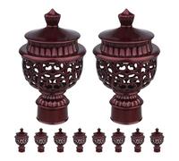 TOYANDONA 10 Piezas de remates para Barras de Cortina: Extremo de Barra para Cortinas de Ventana - Cabezales de riel de de de Ventana de plástico Decoración Ajuste para Postes de 26-28 mm de