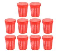 TOYANDONA 10 Piezas Jaula Trampa para Cebo de Pesca, Tanque de Cebo para Pececillos, Plástico, Rojo, Gran Capacidad, Almacenamiento Seguro y Portátil para Cangrejos y Peces, Pesca en Mar