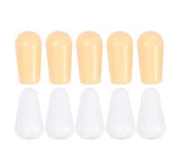 TOYANDONA 10 Tapas de Plástico Blanco para Guitarra Eléctrica, Tapa de Botón Fiable para Selector de 5 Niveles, Accesorios para Guitarra Eléctrica