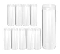 TOYANDONA 10 Tubos Transparentes para Monedas Coleccionables, Porta Monedas de Plástico Tapa, Diámetro 25 MM, Protección contra Oxidación, Adecuado para Colección y Almacenamiento Seguro