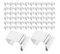 TOYANDONA 100 Ganchos Metálicos para Luces de Canalón Grandes, Clips Resistentes de Acero Manganeso para Decoración Exterior, Fijación Segura para Luces Navideñas y Cadenas de