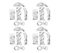 TOYANDONA 100 Piezas de Dijes de Cadena Trenzada para Uñas de Aleación Metálica Plateada Accesorios para Decoración de Uñas Punk 3D Suministros para Manicura Artística y Manualidades