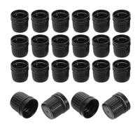 TOYANDONA 100 Piezas Tapones para Botellas de Aceites Esenciales Tapones para Botellas de Colonia Plástico Negro Rosca de 18 Dientes a Prueba de Fugas y Precinto Inviolable y Aroma