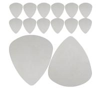 TOYANDONA 100 púas de guitarra de acero inoxidable, púas de metal plateado para guitarras eléctricas y acústicas, de bajo de borde liso para estilos de música rock, jazz y country.