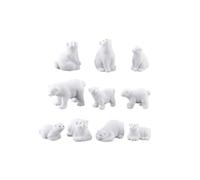 TOYANDONA 11 Piezas Mini Decoración Oso de Resina Adornos Artesanales para Paisaje Figuras Blancas para Escritorio y Jardín Decoración Creativa y Duradera