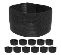 TOYANDONA 12 brazaletes de luto para funerales: Brazalete elástico Ajustable para capitán de fútbol, Color Negro, Ideal para Correr o para Insignias.