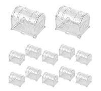 TOYANDONA 12 cofres del tesoro piratas de Halloween - Mini cofres del tesoro de plástico, joyeros piratas vintage, juego de mesa para fiestas de cumpleaños